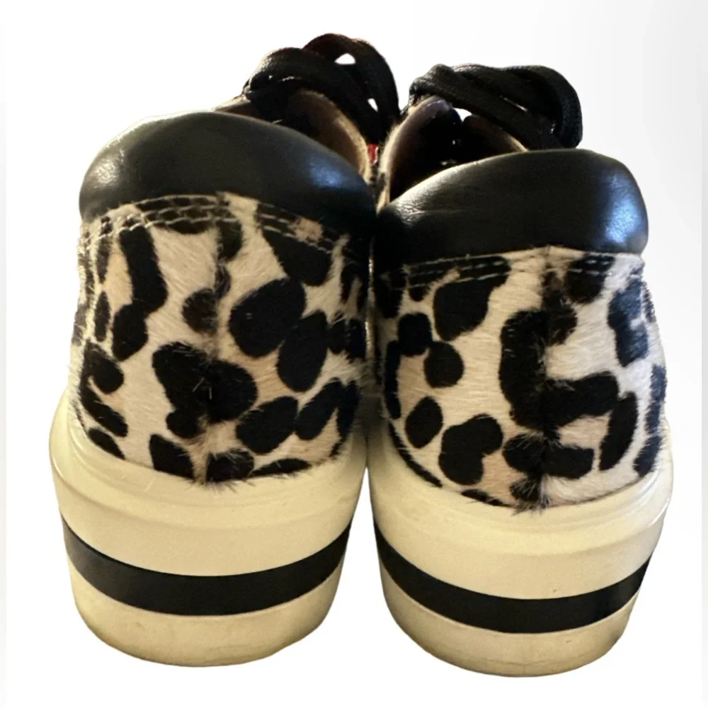Linea Paolo Kendra Platform Sneaker Real Calf Hair Lace Up Shoes